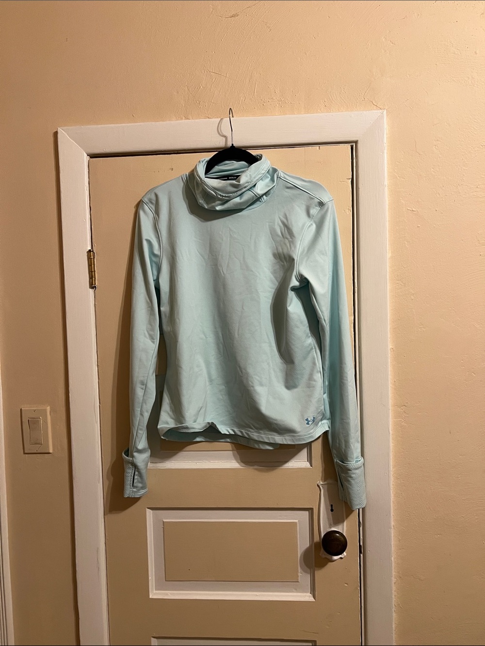 Under Armour Mint Blue Mock Neck Performance Top
